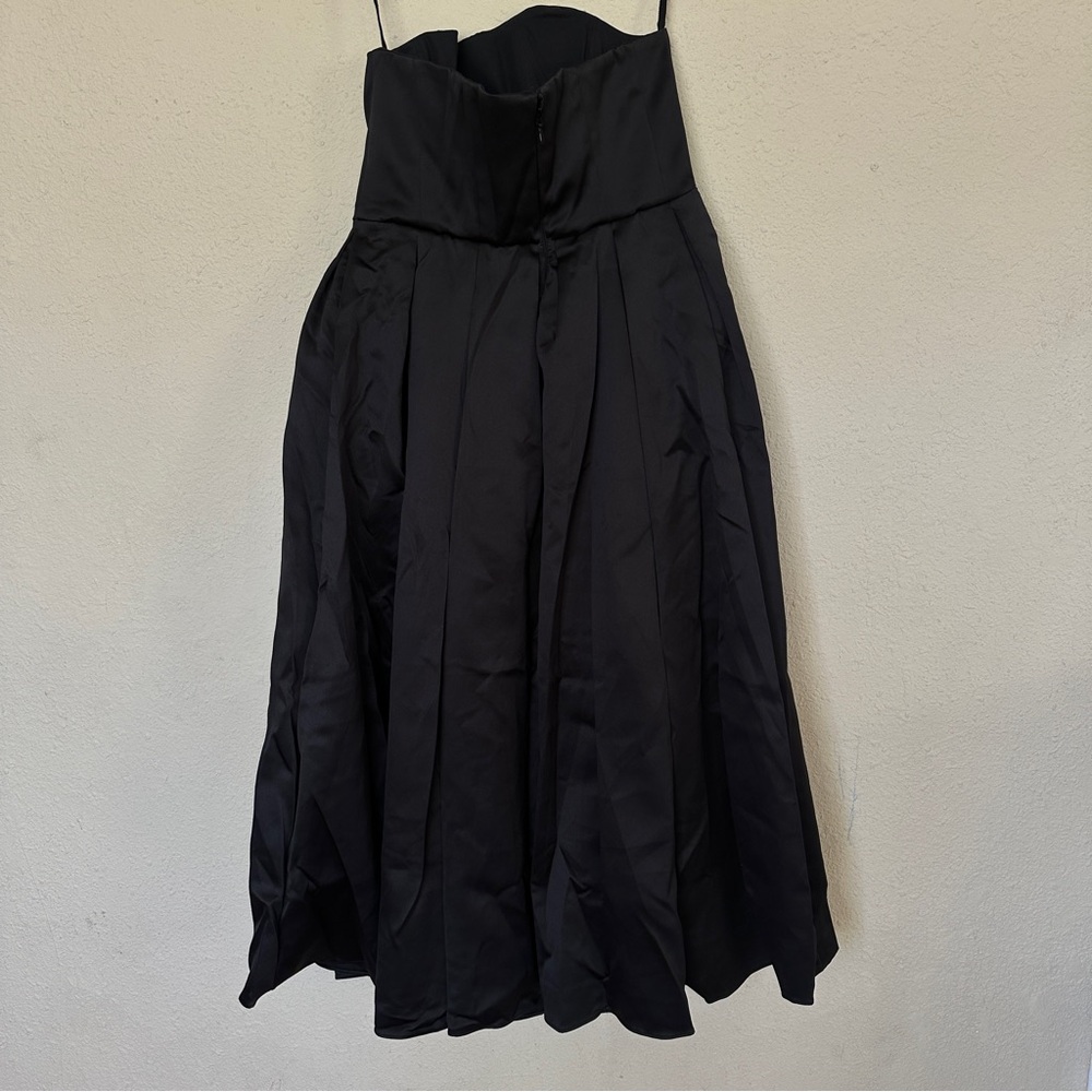 House of cb Contessa Black Strapless Satin Corset Midi Dress NWOT size XL - Picture 7 of 12